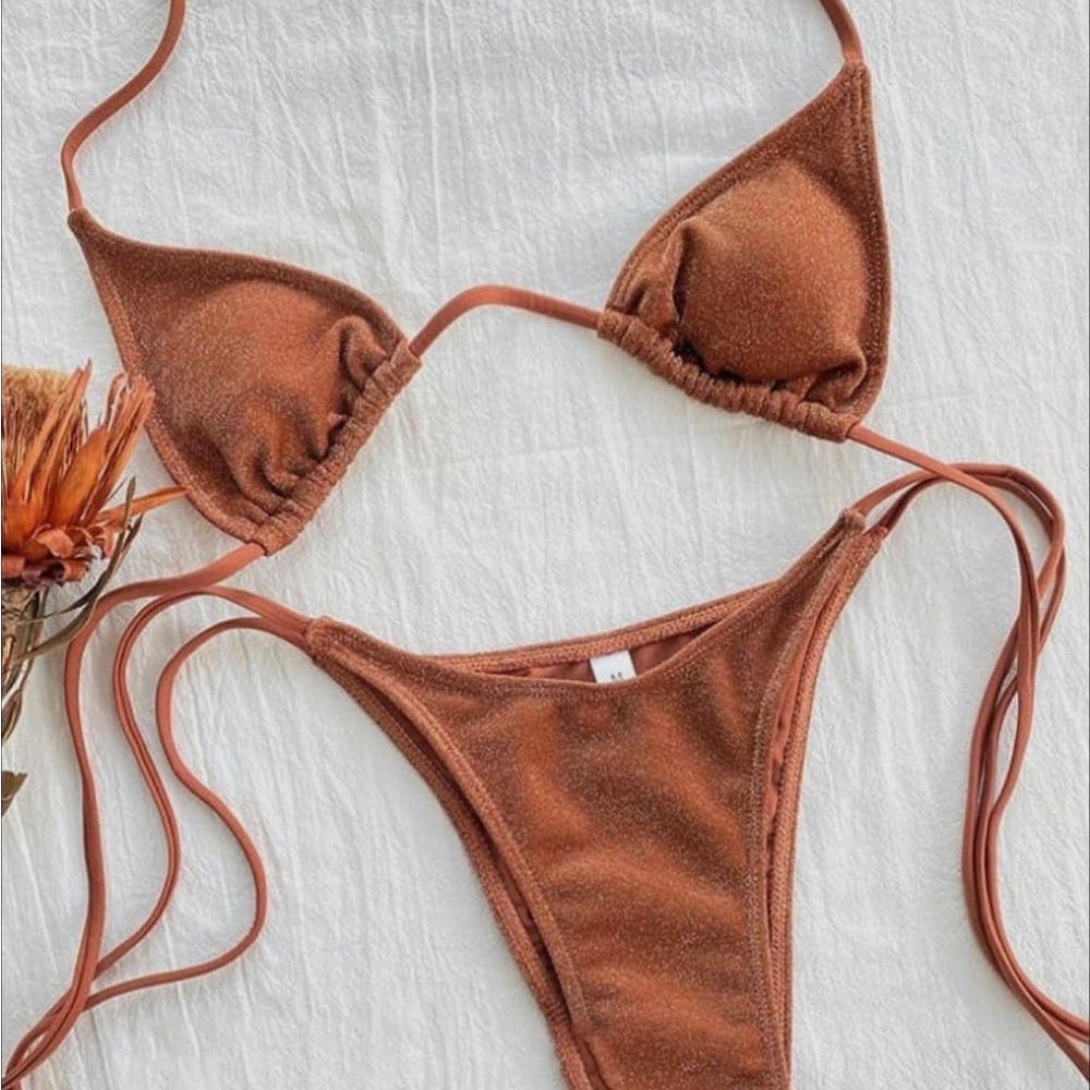 Copper Glitter Bikini Gem